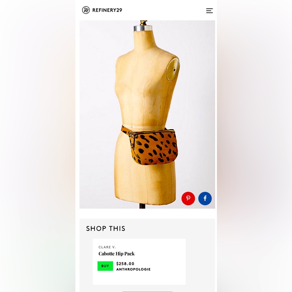 Clare V Cabotte Hip Pack : Leopard Print with Gold Accents